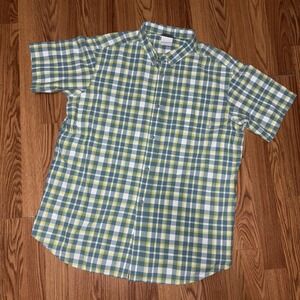 Columbia‎ Green Plaid Short Sleeve Outdoor Camp Shirt